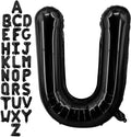 40 Inch Black Letter U Balloons, DIY Phrase Foil Alphabet Letter U Balloons DIY Word U Banner for Birthday Anniversary Celebration Graduation Party Supplies Decoration