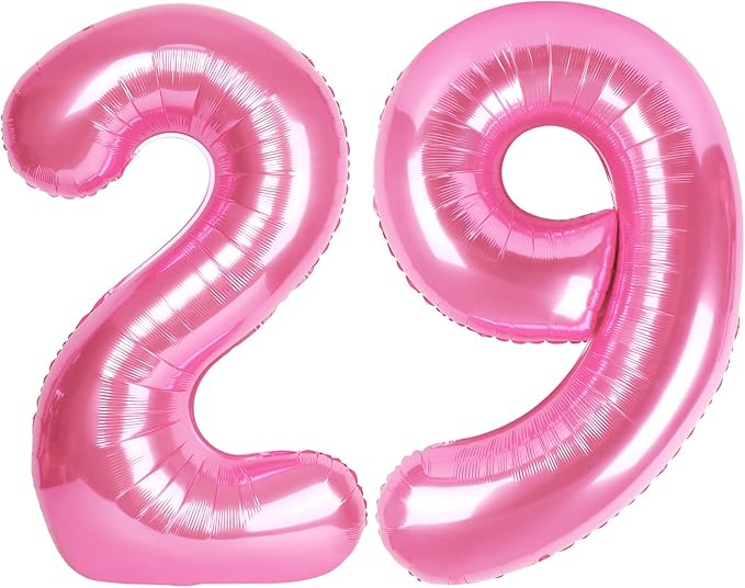Foil 40 Inch Big Pink 29 92 Balloon Number, Giant Happy 29 92 Birthday Party Supplies, Large 29 92 Balloons Anniversary Party Engagement Decorations