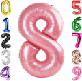 40 Inch Pearlescent Pink Number 8 Balloon, Giant 8 Number Balloons for 8th Birthday Decorations, Party Supplies for Baby Boy Girl, Pearlescent Pink Party Decor