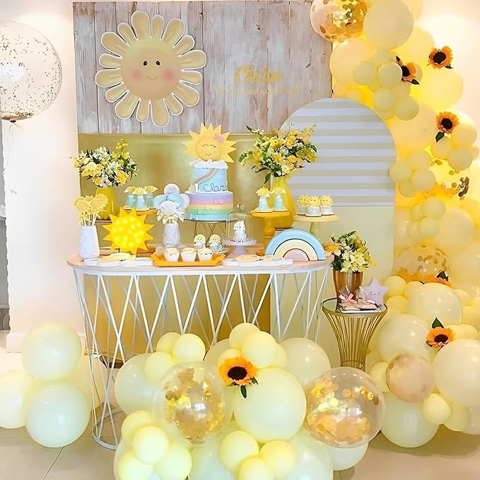 110pcs Pastel Yellow Balloons 12inch Light Yellow Latex Party Balloons for Graduation, Easter, Wedding, Birthday, Bridal Shower, Sunflower Party, Baby Shower, Anniversary Party Decorations