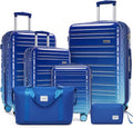 LARVENDER Luggage Sets 6 Piece Hardside Expandable Suitcase with Wheels TSA Lock Double Spinner Wheels, PC+ABS Multicolor Lightweight Travel Luggage Sets for Women, Navy Glow