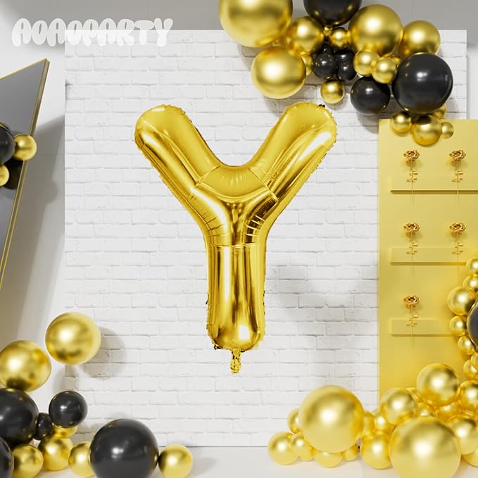 Letter Balloons 40Inch Large Giant big Foil Mylar Gold Balloons Y for Birthday Party Decorations
