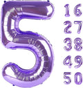 40 Inch Balloons 5 Number Purple Helium Foil 5 15 25 2025 Balloons Large Number Balloon for Boys Girls Birthday Party Wedding Anniversary Decorations Supplies