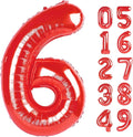Number Balloon 40 Inch Red 6 Balloon, Red Numbers Six 6 Birthday Balloon Party Supplies, 6 16 26 36 60 66 Foil Mylar Number Balloons Birthday Party Decor