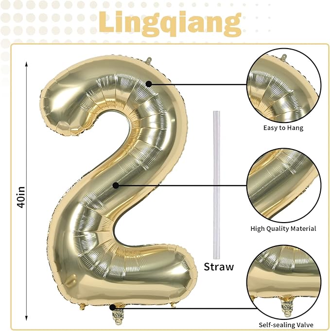 Champagne Gold 21st Birthday Balloons for Her, 40In Light Gold Foil Number 21 Balloons for Boys Girls, Birthday Party Balloons Numbers 2 and 1 for Women Men 12th 21st Anniversary Decorations Supplies