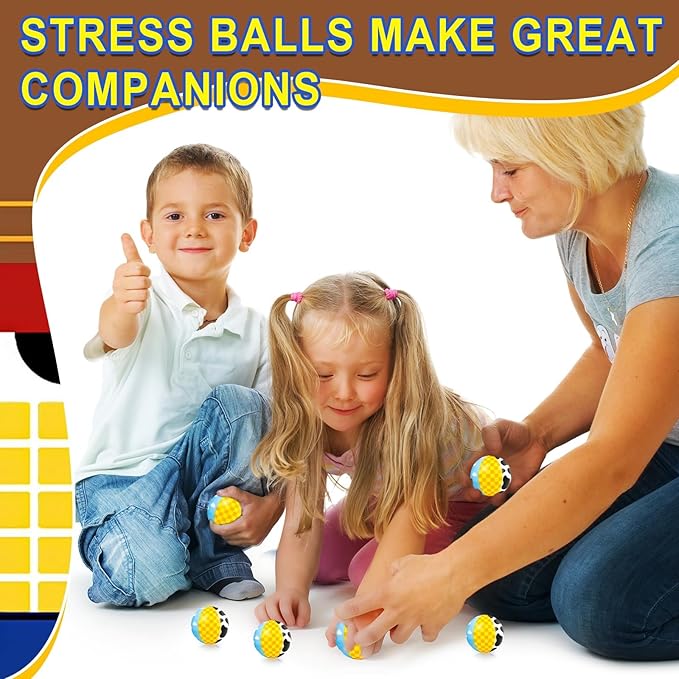 12 PCS Toy Inspire Game Party Stress Balls for Kids Party Favors, 1.97 Inch Anxiety Relief Fidget Sensory Toys, Toy Theme Squeeze Balls Bulk for Birthday Goodie Bags, Carnival Gifts & Classroom Prizes