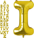 40 Inch Gold Letter I Balloons, DIY Phrase Foil Alphabet Letter I Balloons DIY Word I Banner for Birthday Anniversary Celebration Graduation Party Supplies Decoration