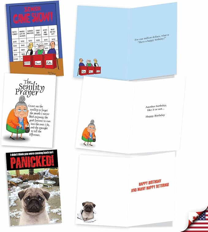 NobleWorks - 20 Funny Box Set Birthday Greeting Cards Assortment with Envelopes (4.63 x 6.75 Inch) Adult Humor Variety Pack for Men and Women - Birthday Bonanza AC8837BDG-B2x10