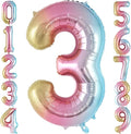Rainbow Gradient Number 3 Balloon, 40 Inch Big Large Foil Number Balloons, Jumbo Mylar Number 3 Balloons for 3 Third Birthday Party Decorations Supplies Anniversary Celebration