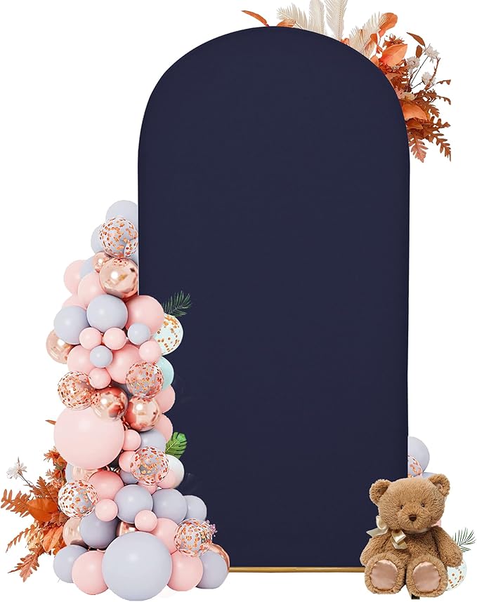 Arch Covers,Arch Backdrop Stand Fitted Cover for Wedding Birthday Party Ceremony Banquet Decoration(6.6FT,Dark Blue,Cover Only)