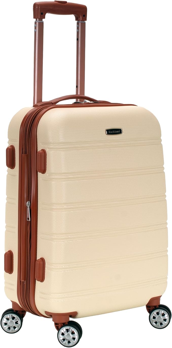 Rockland Melbourne Hardside Expandable Spinner Wheel Luggage, Carry-On 20", White