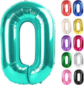 Teal Number 0 Balloon 40 Inch, 0 Balloon Numberfor 10th 20th 30th 40th 50th 60th Birthday Decorations, Teal Party Supplies for Men Women