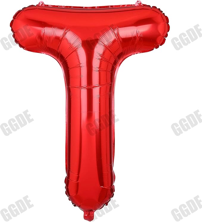 40 Inch Big Red Letter Balloons Foil Mylar Wedding Bachelorette Wedding Birthday Bridal Shower Anniversary Celebration Graduation Party Decoration Alphabet T (A-Z)