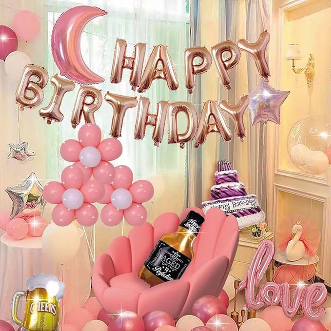 78pcs Letter Balloons Rose Gold Custom Alphabet Balloons Party Supplies for Birthday Shower Personalized Phrase Word Name Banner 16 Inch A-Z Letter Decor (3 Set)