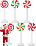 6 Pcs Christmas Inflatable Outdoor Decorations 4 FT Christmas Candy Inflatable Column Decoration for Winter Xmas Lawn Yard Garden Home Decor