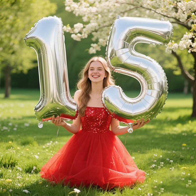 40 Inch Silver 5th Birthday Balloons Decor 15 25 35 55th Silver Birthday Balloons 50th Wedding Anniversary Party Anniversary Party Decorations Supplies