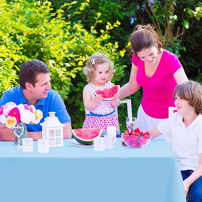 Kopokita 6PCS Light Blue Plastic Tablecloths 54 x 108 Inch, Disposable Table Cloths Rectangle Party Table Covers
