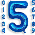 AULE 40 Inch Large 5 Balloon Numbers Blue, Big Foil Number Balloons, Giant Helium Happy Birthday Party Decorations for Man and Women, Huge Mylar Anniversary Party Supplies