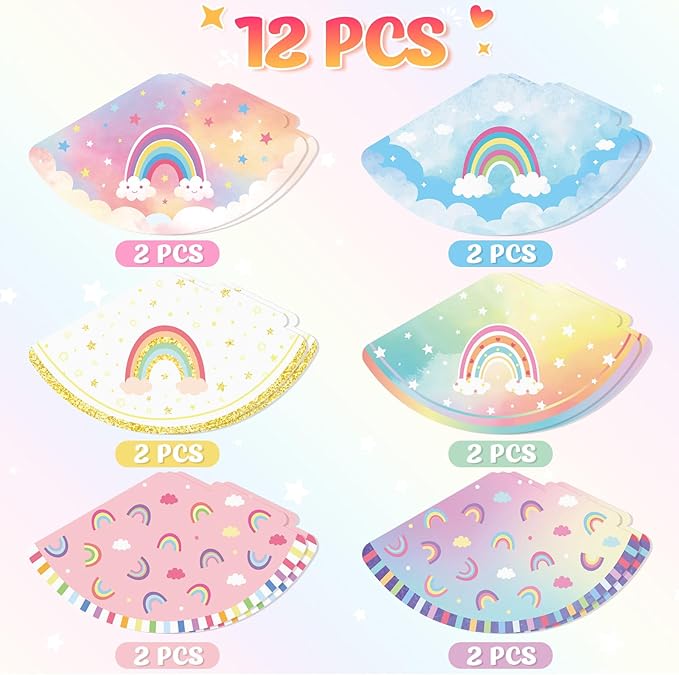 WERNNSAI Birthday Party Hats - 12 Pcs Birthday Party Supplies Cone Hat Headbands Colorful Paper Party Hats for Kids