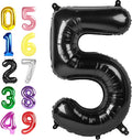 Number 5 Balloon 40 Inch, Foil Balloons for Boys And Girls, Black Number Balloons for 5, 15, 25, 50 Birthday Party Decoration, Anniversary, Christmas, Thanksgiving Day