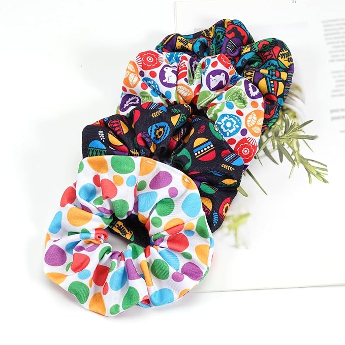 Easter Hair Ties for Women Girls Rabbit Bunny Ear Hair Scrunchies Easter Egg Elastic Hair Bands Spring Flower Hair Tie Accessories Holiday Headwear Outfits Gifts