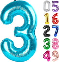 Light Blue Number 3 Balloon 40 Inch, 3rd Birthday Celebration Supplies for Girls Boys Women Men, 3 Balloon for Girls Boys Theme Party