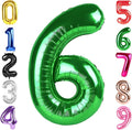 40 Inch Dark Green Number 6 Balloon, Giant 6 Number Balloons for 6th Birthday Decorations, Party Supplies for Baby Boy Girl, Dark Green Party Decor