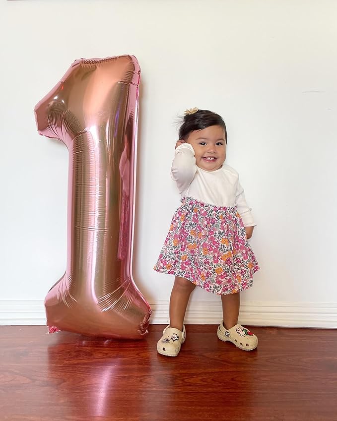 Rose Gold Number 9 Balloon 40 Inch, 9 Balloon Number, 9th Birthday Decorations, Rose Gold Party Supplies for Boys Girls