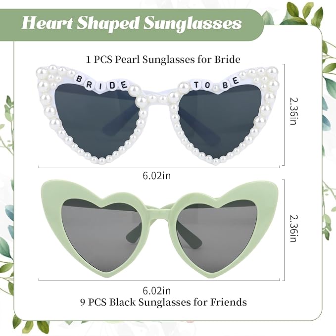10 PCS Bride to Be Sunglasses Bachelorette Sunglasses Bulk for Bride Bridesmaids Bachelorette Party Gifts