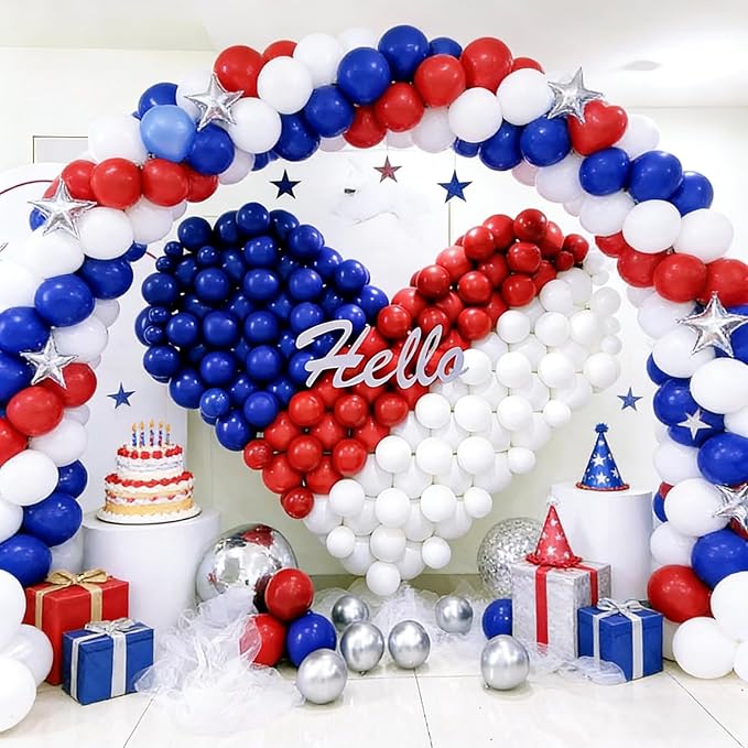 320 Pcs Red White and Blue 12 Inch Bulk Latex Balloons, for 4th of July Independence Day Patriotic Wedding Birthday Party Decorations