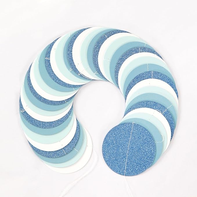 Light-Baby Dusty-Blue White Party-Decoration Garland - 52ft Baby Boy Shower Birthday Streamers,Graduation Bachelorette Bridal Christmas Banner Decor Lasting Surprise