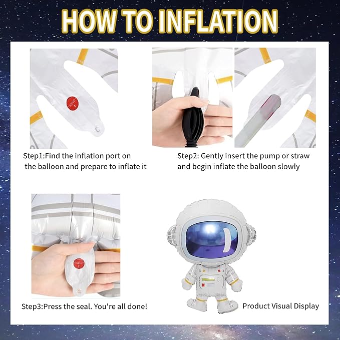 16-Piece Space-Themed Foil Balloon Set Perfect for Space Astronaut,Spaceship and Rocket-Themed Birthday Party Decorations Galaxy,Planet-Themed Party Supplies