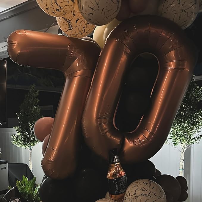 Coffee Brown Number 4 Balloon 40 Inch, 4 Balloon Number, 4th Birthday Decorations, Coffee Brown Party Supplies for Boys Girls
