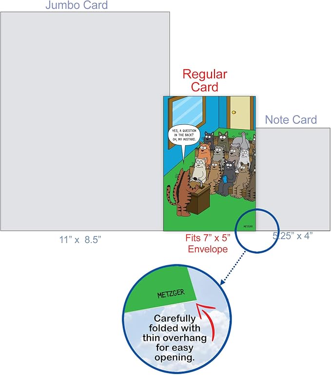 NobleWorks - 1 Funny Animal Card for Birthdays - Pet Cat and Dog Humor, Birthday Notecard with Envelope - Cat Question C3674BDG