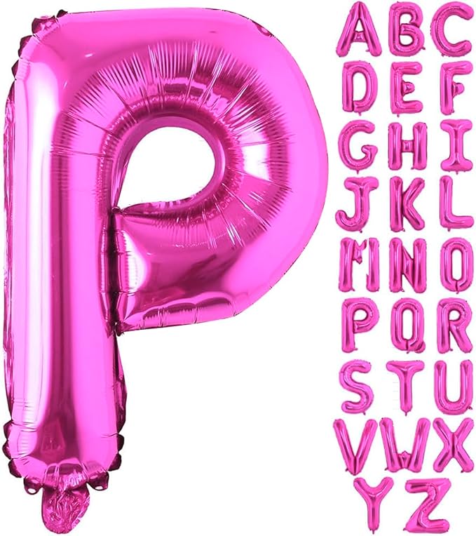 40 Inch Large Hot Pink Letter P Balloons Alphabet P Letter Balloons Foil Mylar Letter A Balloons for Birthday Party Anniversary New Year Graduation Wedding