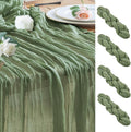 Wokceer Cheesecloth Table Runner 4Pack 10FT Sage Green Christmas Gauze Fall Cheese Cloth Table Runner for Party Easter Rustic Sheer Table Runners for Baby Bridal Shower Wedding