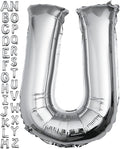 40 inch Silver Letter U Balloon, Big Size Alphabet Foil Mylar Helium Balloons for Birthday Party Celebration Wedding Anniversary Baby Shower Decorations Supplies Alphabet U