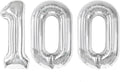Silver Number 100 Balloon 40 inch, 100 Number Balloons, 100th Silver Birthday Decorations for Girls Boys Kids, 100 Year Old Women Men Party Supplies