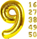 40 Inch Gold Balloon Number 9,Jumbo Mylar Foil Helium Balloon for 9 19th 29th 39th 90th 99th Digital Balloons for Birthday Party,Wedding Anniversary Party Decorations