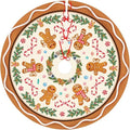 Candy Gingerbread Man Christmas Tree Skirt Xmas Tree Mat Halloween Thanksgiving Christmas Tree Ornaments Decorations Holiday Party Indoor Outdoor 36"