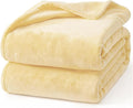 Hansleep Fleece Cream Yellow Full Blanket, Super Soft Flannel Fuzzy Plush Cozy Blanket for All Seasons, Cream Yellow, Full 84x90 Inches