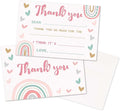 Kids Thank You Cards Fill in the Blank, Boho Rainbow Thank You Notes For Boys Girls, Pink Rainbow Greeting Card, Birthday Party Decorations Favors (20 Cards With 20 Envelopes) -31