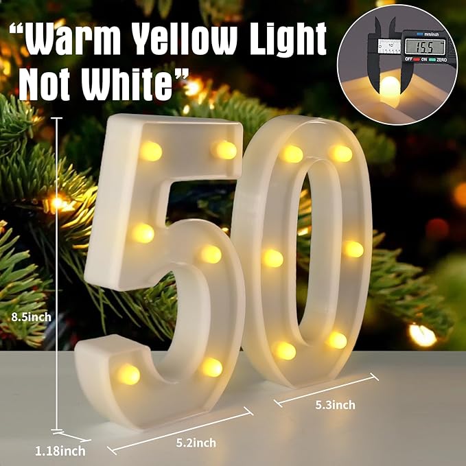 50th Birthday Decorations Woman Man,Marquee Numbers for 50th Wedding Anniversary Decorations,Light Up Numbers 50 Sign for Party Backdrop Wall Decor,50 Birthday Centerpieces Table Decoration