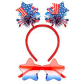 Semato 2 PCS Patriotic Party Accessories 4th of July Headband and Red White Blue Star Sunglasses