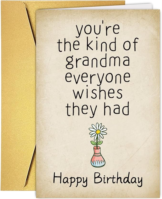 Funny Get Old Birthday Card for Grandma Nana, Humorous Grandma Birthday Card&Gift from Grandson Granddaughter, Cute Bday Gift for Grandmother Her
