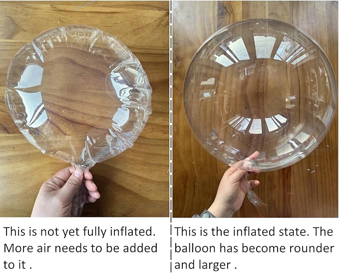 Clear Balloons Bubble, 60 Packs 4 Different Sizes Bobo Balloons Plastic Garland Arch Kits with Fishing Line/Transparent Rubbers for Party Decorations