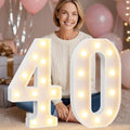 Pooqla 40th Birthday Decorations for Women Men, Large 12.6 in Tall Light Up Numbers for Party Decorations Table Decor, Big Marquee Numbers 40th Birthday Gift for Women Men Wedding Anniversary Decor