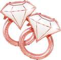 KatchOn, Rose Gold Diamond Ring Balloon - 31 Inch | Pack of 2 | Bachelorette Balloons | Engagement Ring Balloon | Bridal Shower Decorations