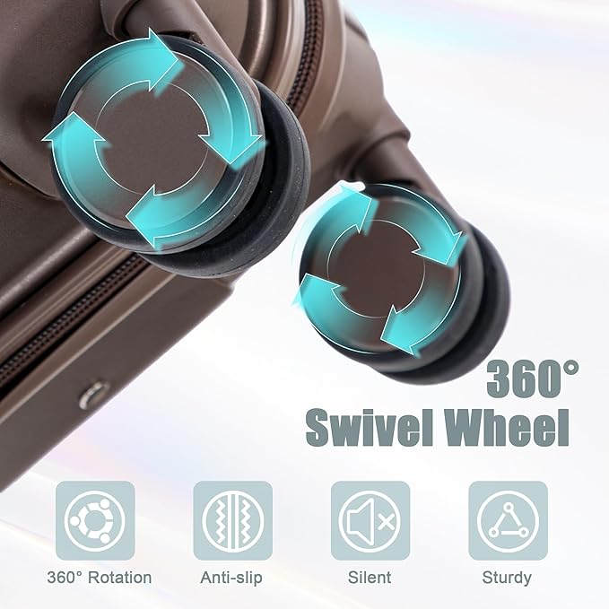 20+14 Inch Hardshell Luggages, Lightweight Durable ABS Suitcase with Spinner Wheels