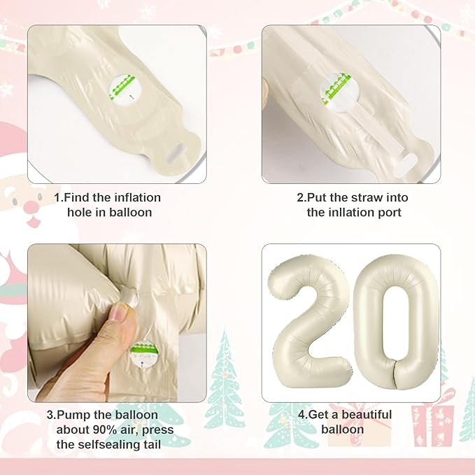 2026 Number Balloons, 40 Inch Cream White New Years Decorations, 2026 Balloon for Graduation Happy New Year and 2 6 20 26 Birthday Parties
